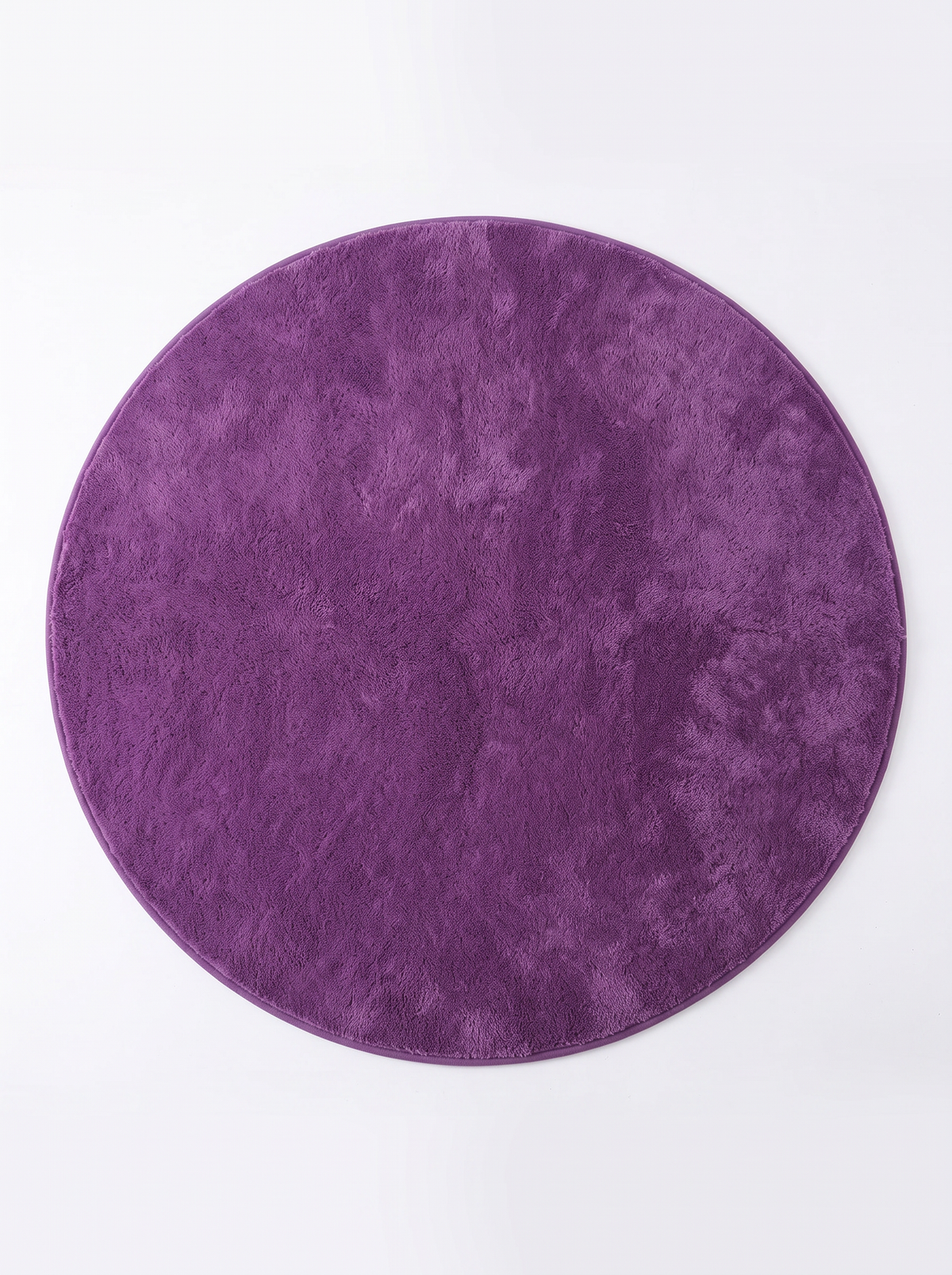 Coral Velvet Living Room Rug - Purple - 100cm diametre