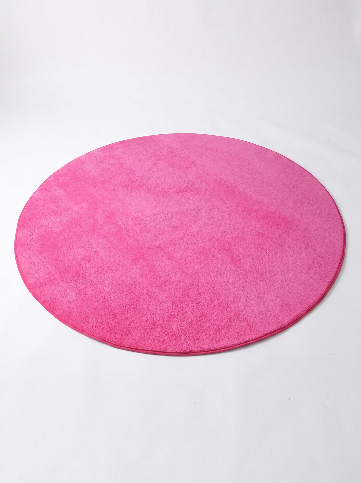 Coral Velvet Living Room Rug - Pink - 120cm diametre