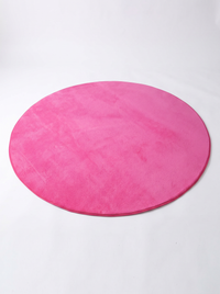 Coral Velvet Living Room Rug - Pink - 120cm diametre