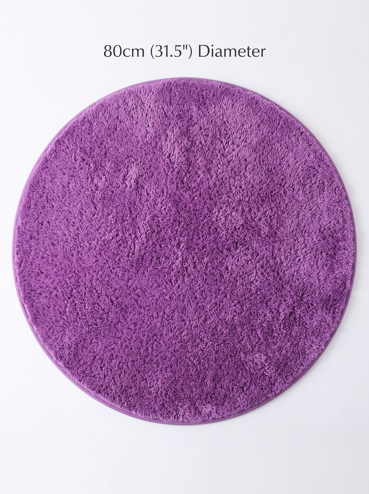 Coral Velvet Living Room Rug - Purple - 80cm diametre