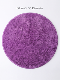 Coral Velvet Living Room Rug - Purple - 80cm diametre