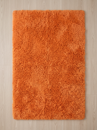 Fluffy Shag Living Room Rug - Orange - 50x80cm
